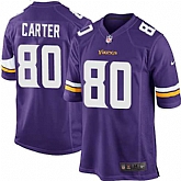 Nike Men & Women & Youth Vikings #80 Carter Purple Team Color Game Jersey,baseball caps,new era cap wholesale,wholesale hats